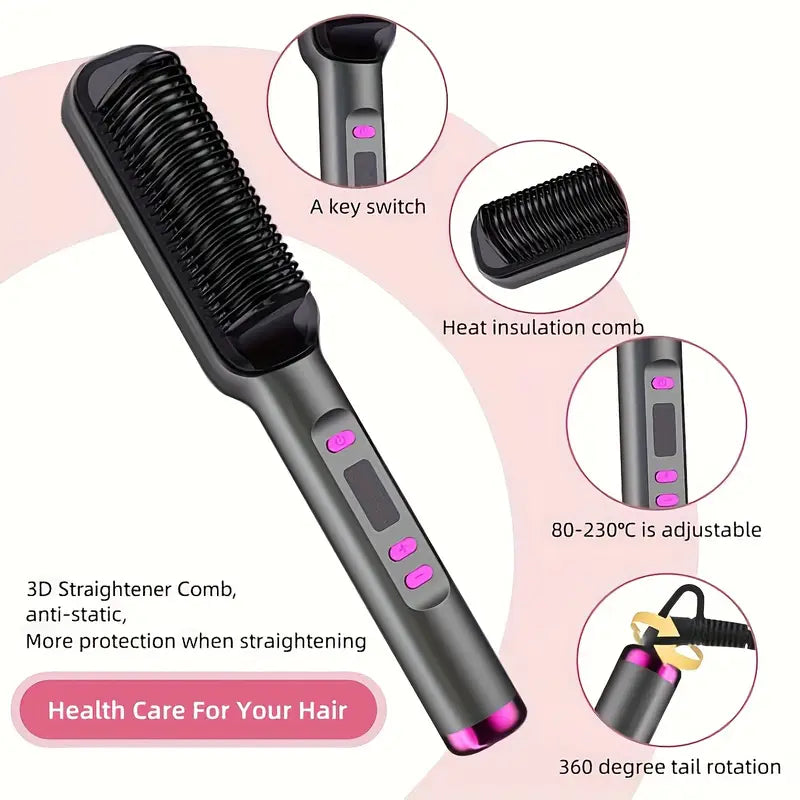 Professional Electric Hair Straightener Comb Brush